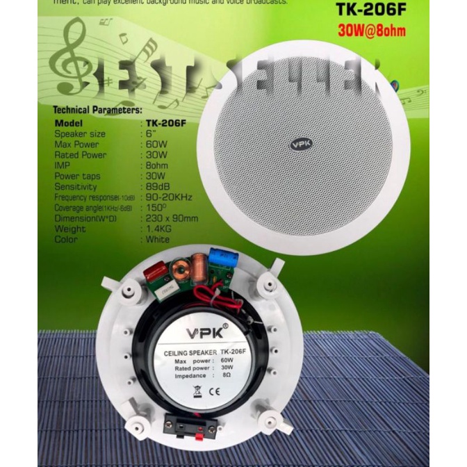 Speaker Ceiling VPK TK 206F Original Speaker Plafon VPK TK 206 F