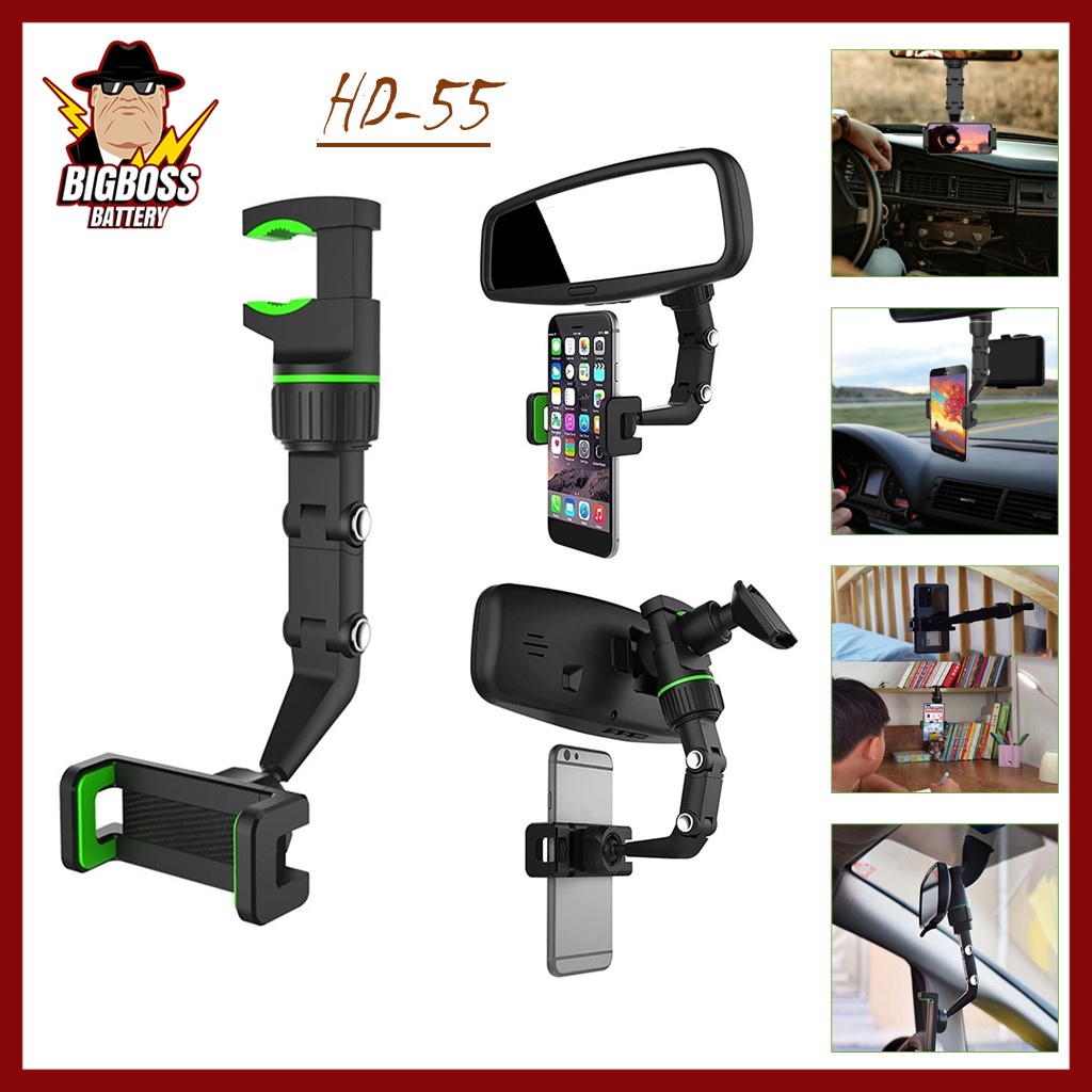 Holder HP Mobil 4 In 1 Universal Car Phone Hoder Gantung 360º Free Rotation Dudukan Handphone Jepit Spion Jok