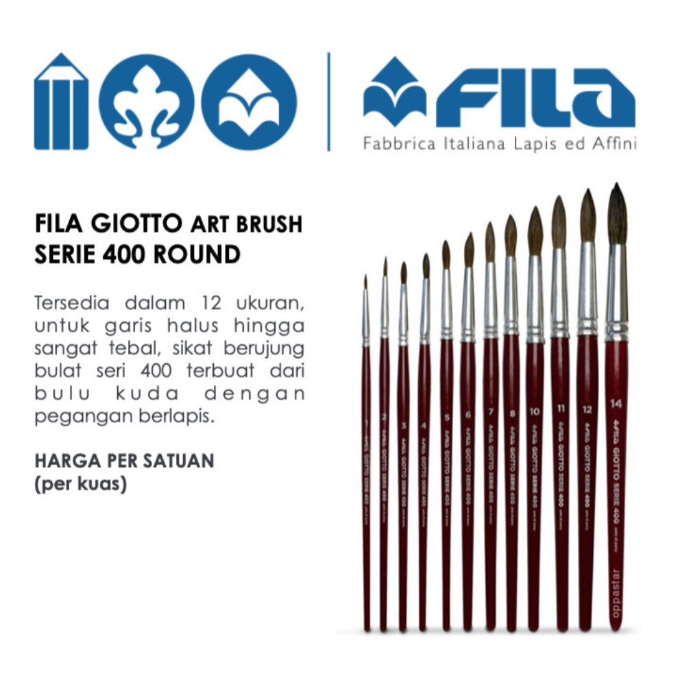 

Kuas Lukis Fila Giotto Brushes Art Brush Serie 400 Round Brush Runcing