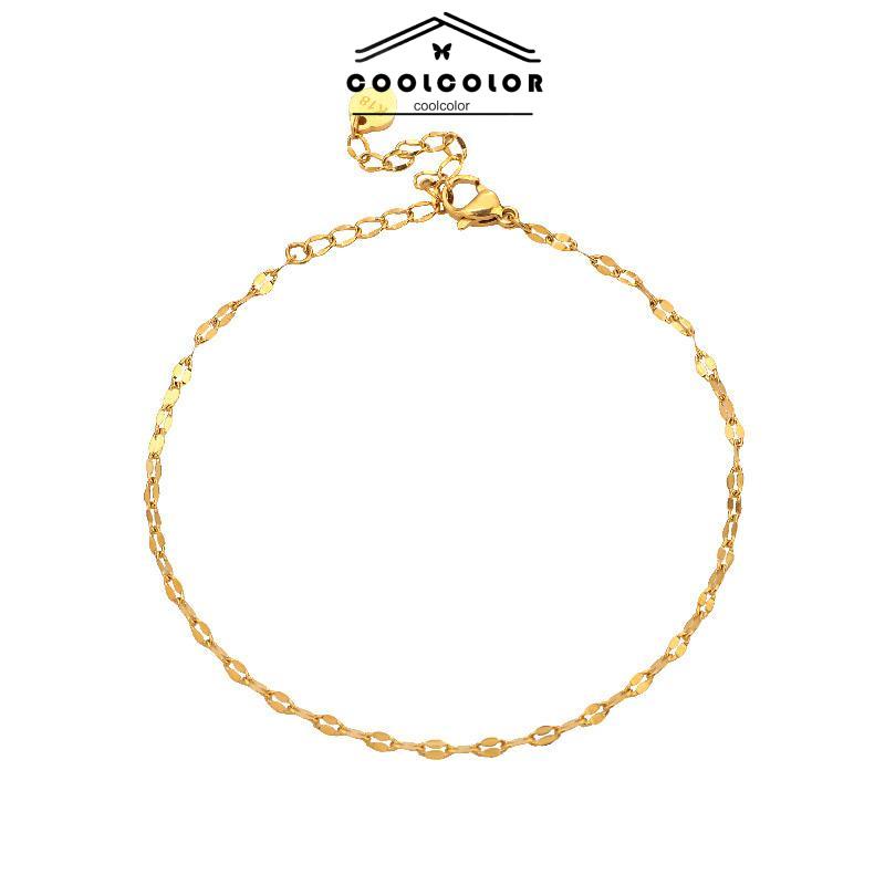 COD❤️Gelang Kaki Titanium Lapis Emas 24k Gold Anti Luntur  Anti Karatan- cl