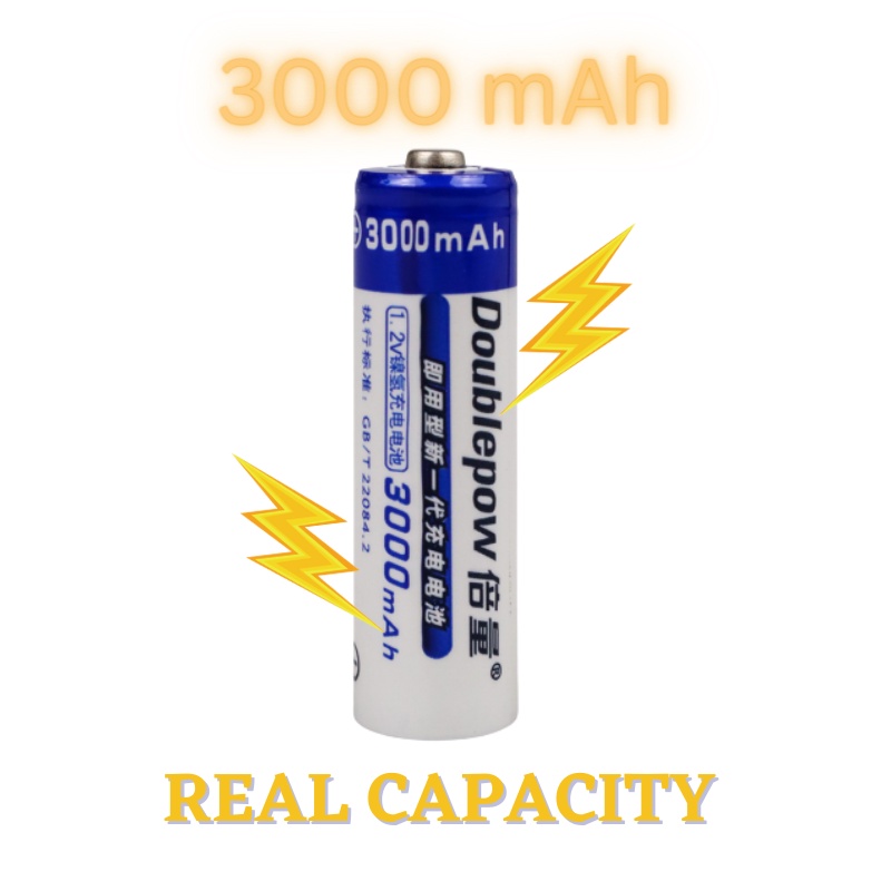 TERMURAH Baterai Doublepow Batre Cas AA  Batere Charge Ces Rechargeable 1.2V 3000mAh