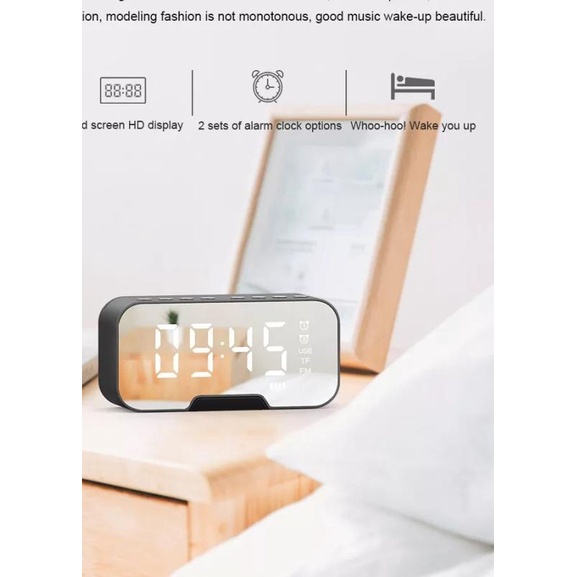 Jovitech Speaker Bluetooth 5.0 Jam Alarm LED Display Ultra Bass S10 - Black