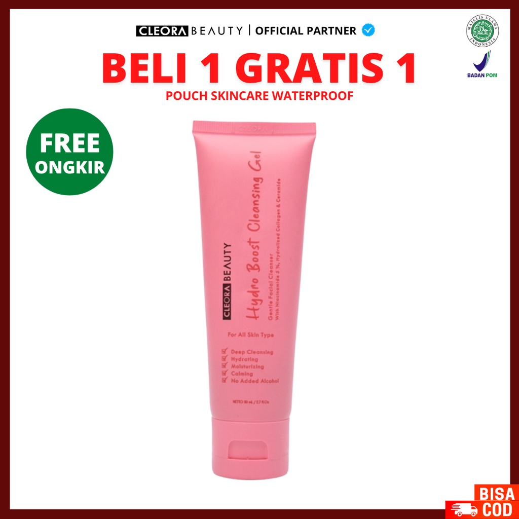 [ FREE GIFT ] Cleora Beauty Hydro Boost Cleansing Gel, Facial Wash, Gel Pembersih Wajah