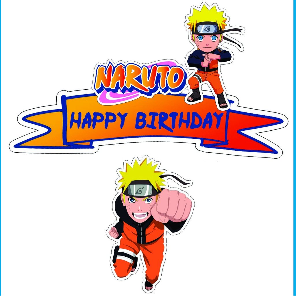 Jual CETAK TOPPER CAKE ULANG TAHUN / HIASAN KUE NARUTO LABELLE JAYA