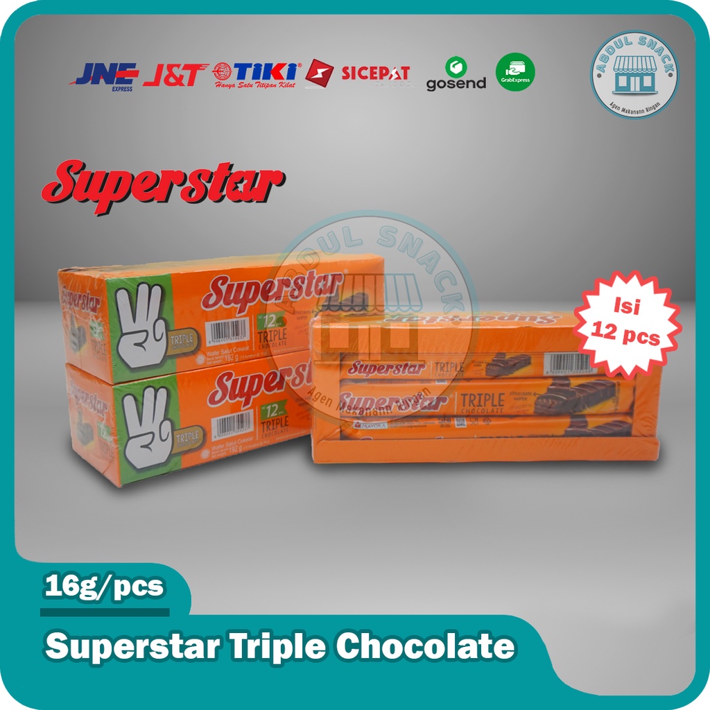 

Superstar Triple Coklat Wafer Coklat 1 pack isi 20 pcs