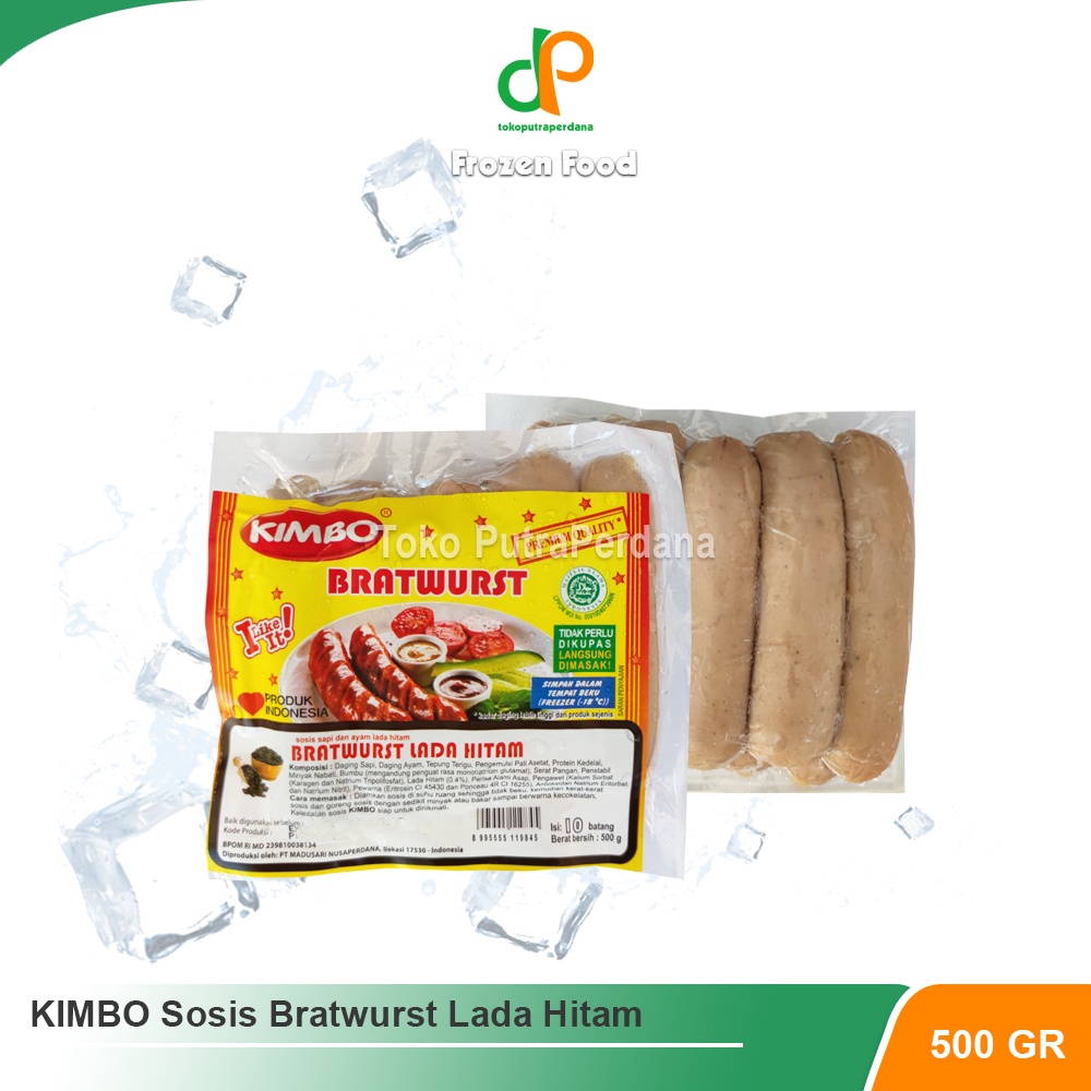 

KIMBO Sosis Bratwurst Lada Hitam 500gr (10 Pcs)