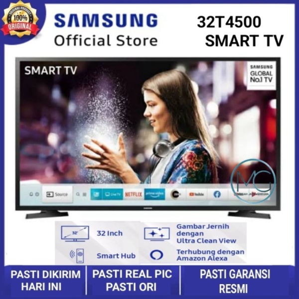 SAMSUNG 32 T4500 Smart LED TV 32 Inch HD 32T4500-UA32T4500AKXXD - TANPA PENGAMAN Diskon