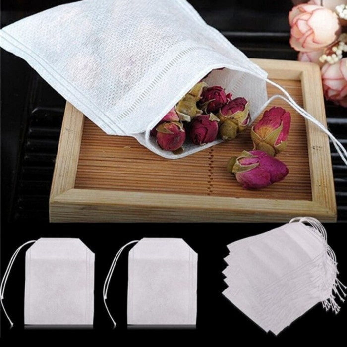

Kantong Teh Celup Kosong Tea Bag Filter Sari Daun Wangi Kemasan Tali A