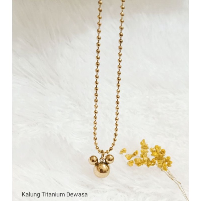 HJJ013. Kalung Mickey Mouse Titanium dewasa anti karat