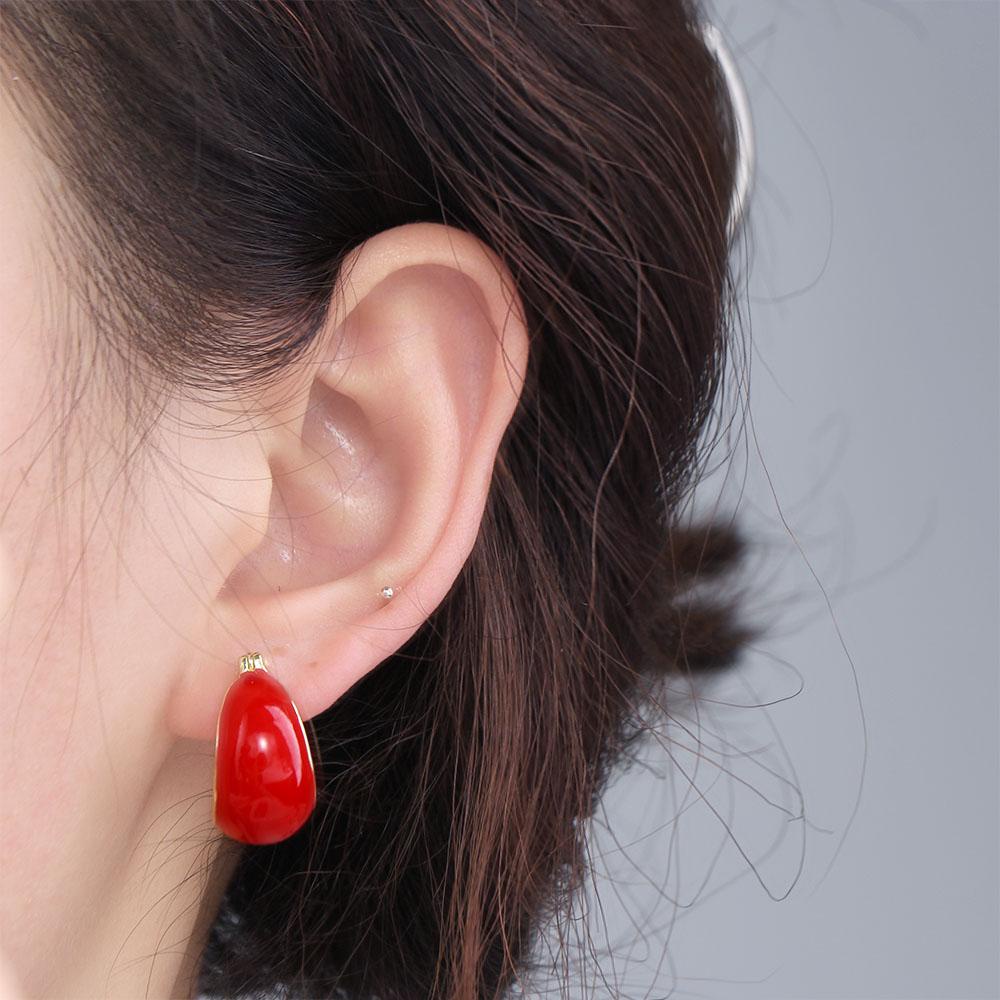 MXBEAUTY Drop Glaze Earrings Trendy Elegan Untuk Gadis Hadiah Pesta For Woman Anting Gaya Korea Unik