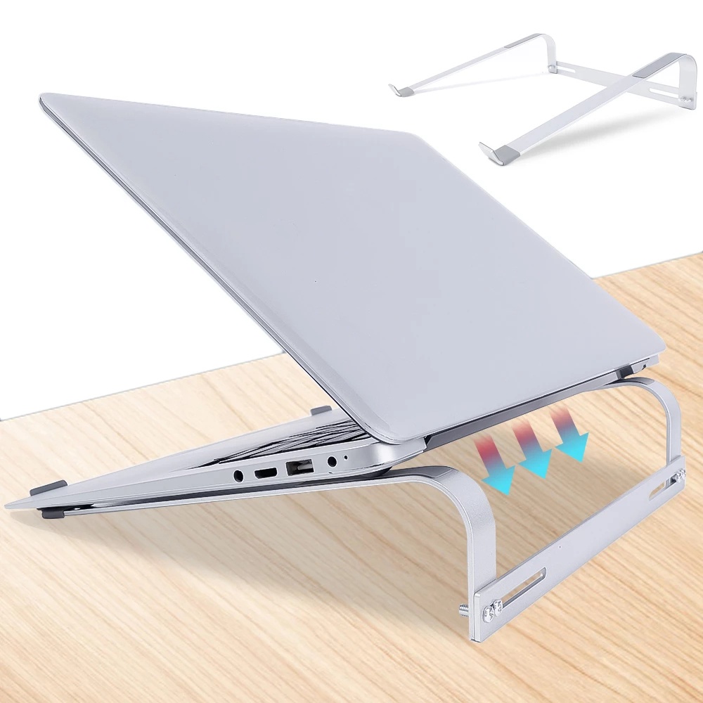 Stand Holder Laptop Multifungsi Bahan Aluminum Alloy + Silikon Anti slip