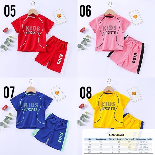 LID9128 - Setelan Baju Kaos Celana Set 2in1 Cewek Cowok Import Kids Sport