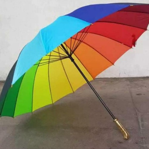 Payung Pelangi 16 Jari Rainbow Umbrella Jumbo - Payung Golf Besar