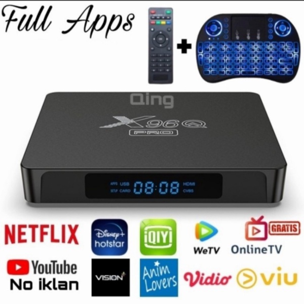 x96q pro tv box android 10 ram 2/16gb android 10 full apps - Tanpa Keyboard Murah