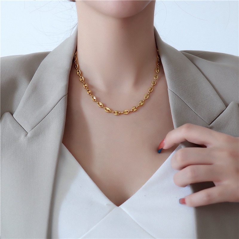 Kalung gelang rantai capit kepiting titanium anti karat harga grosir bisa cod