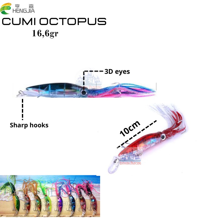 HENGJIA LURE OCTOPUS MINNOW 10CM/ 16.6GR JIZ002 HENGJIA UMPAN CUMI