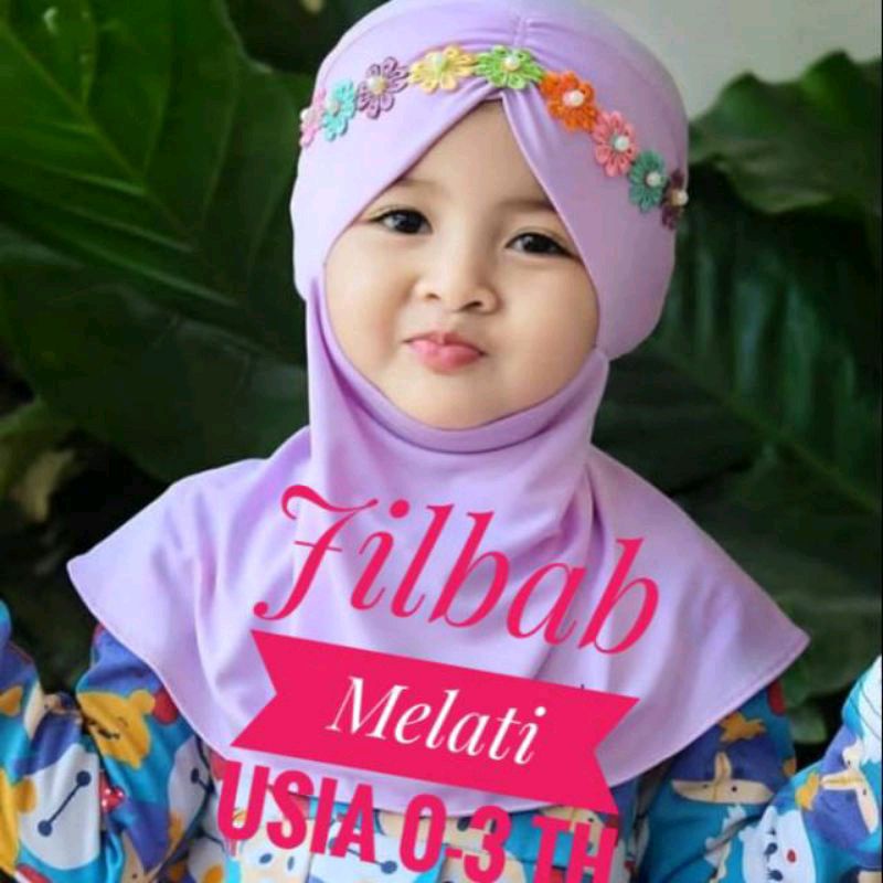 Jilbab Bayi Usia 0-3 Tahun Bunga Melati