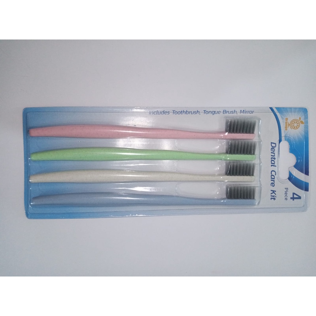 PROMO Sikat Gigi Dewasa 1 SET 4PCS Tavel Toothbrush Double Care Sensitive Soft-Sweet Bee Sikat Gigi Nano Tech Sikat Gigi Medium Import Murah