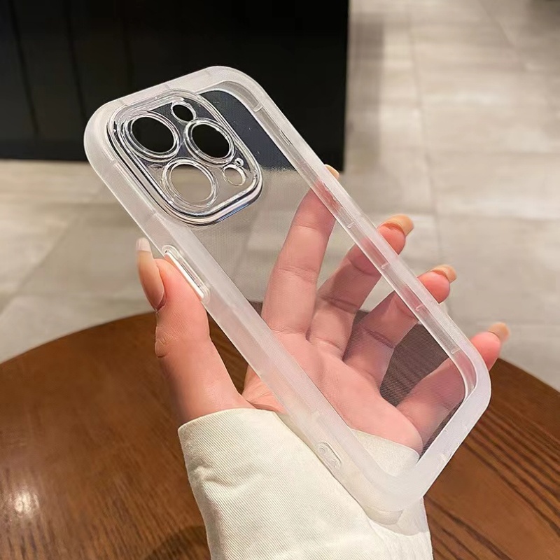 Soft Case Pelindung Kamera Transparan Shockproof Untuk iPhone 14 13 Pro Max 11 12 X XR XS Max 13 7 Plus 8 Plus
