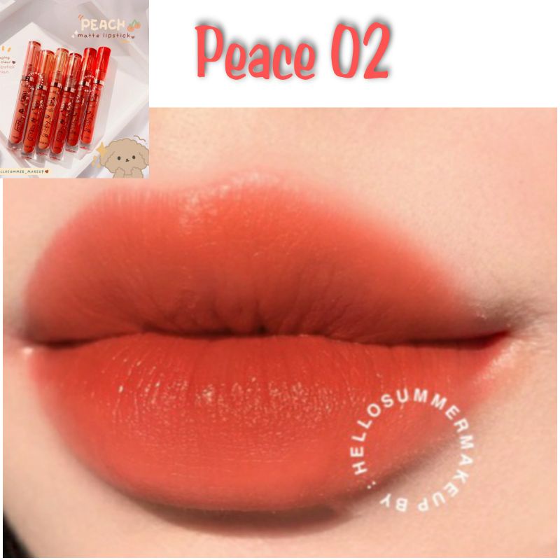 LIPSTIK WATERPROOF - LIPGLOS - LIPSTIK TAHAN LAMA DAN RINGAN - LML 1044-Peace 02