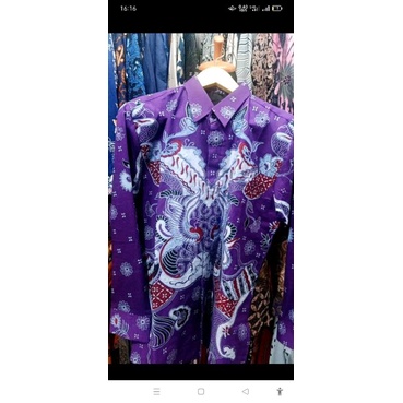 PANJI LESMONO UNGU SM BAJU KEMEJA BATIK SOLO PRIA LENGAN PANJANG PENDEK LAPIS FURING PREMIUM MODERN