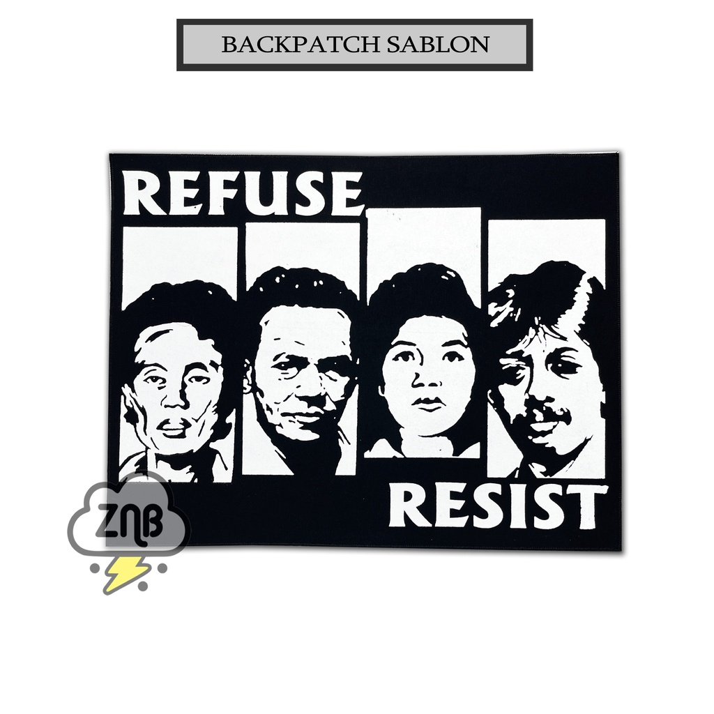 PATCH SABLON PATCH BORDIR REFUSE RESIST MARSINAH MUNIR EMBLEM BORDIR