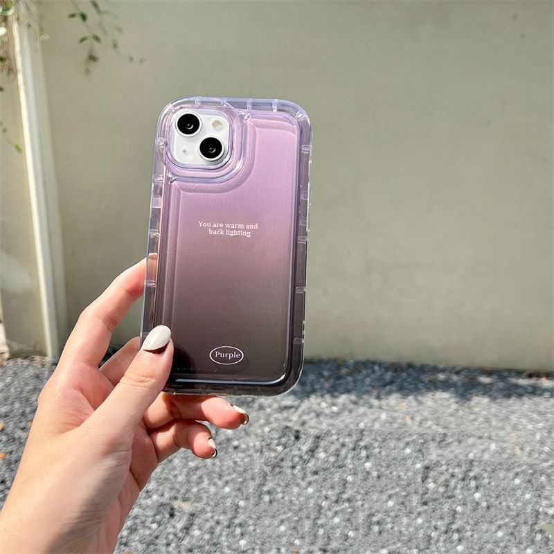 Casing Soft Case TPU Silikon Transparan Ungu Untuk IPhone 14 13 12 11 Pro XS Max XR X 8 7 6 6S Plus