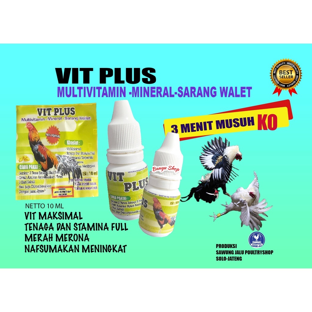 VIT PLUS-DOPING AYAM ADUAN-VITAMIN AYAM-MULTIVITAMIN MINERAL SARANG BURUNG WALET