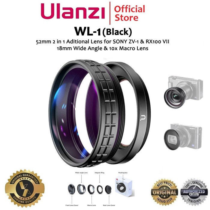 Ulanzi WL-1 52mm Wide Angle & Macro Lens for SONY ZV-1/RX100 VII