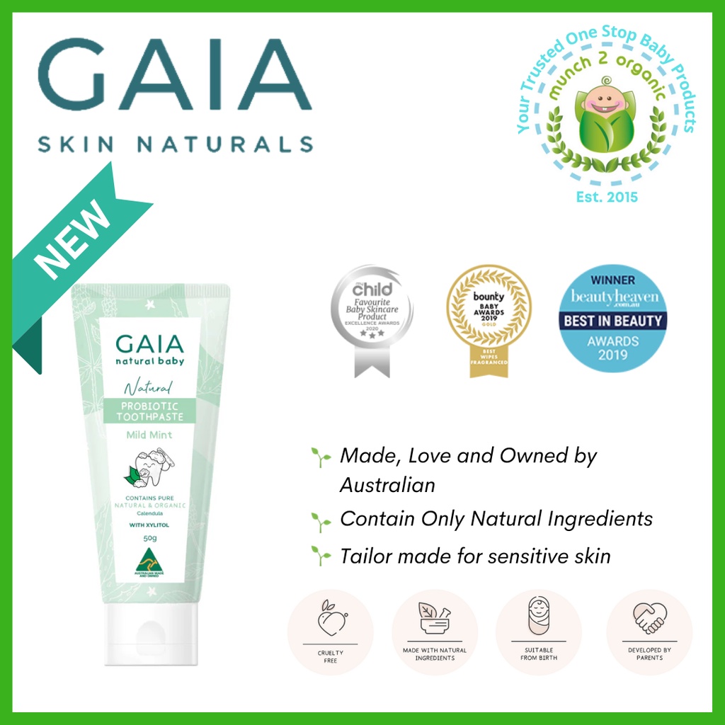 Jual Gaia Natural Baby Probiotic Toothpaste 50g Shopee Indonesia