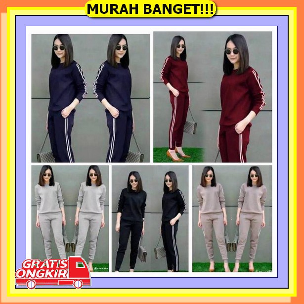 Setelan Wanita Peplum Korean Style Iconz Import (5946/00578) Set Lina Stelan Set Training Lina Stela
