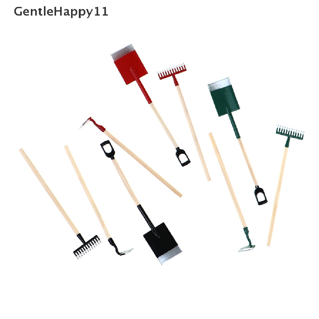 GentleHappy 3Pcs 1:12 Dollhouse Miniatures Gardening Shovel Rake Hoes Farm Tool Doll Decor id