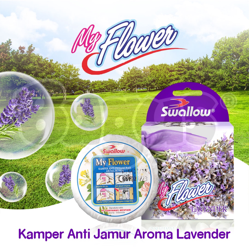 Ktmstore Kamper baju kapur barus pakaian anti jamur Swallow My Flower Lavender