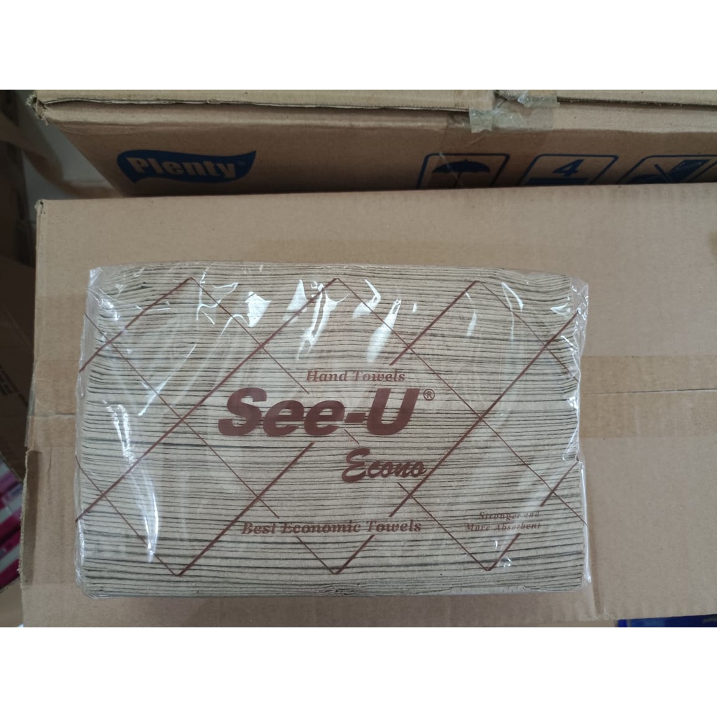 Tissue Hand Towel See-U Econo COKLAT 150 's (DUS)