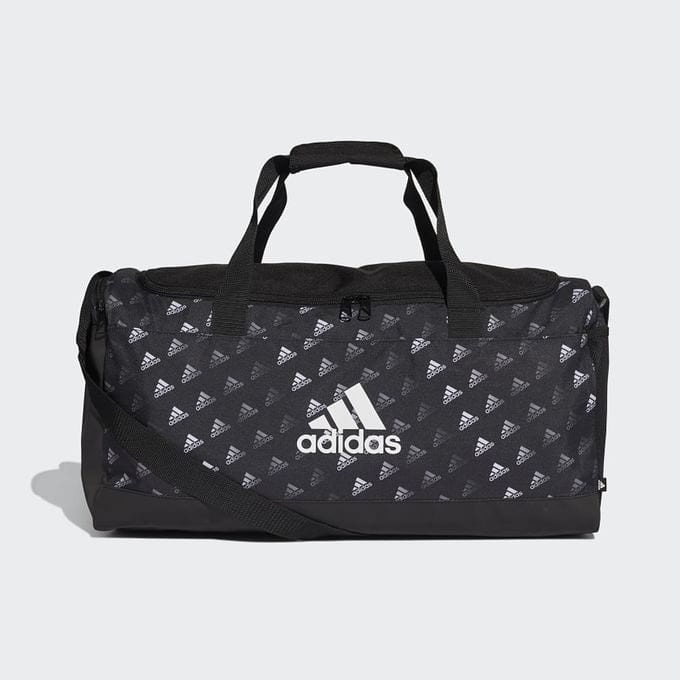 Tas Gym Adidas Linear Graphic Duffel Bag Black Original