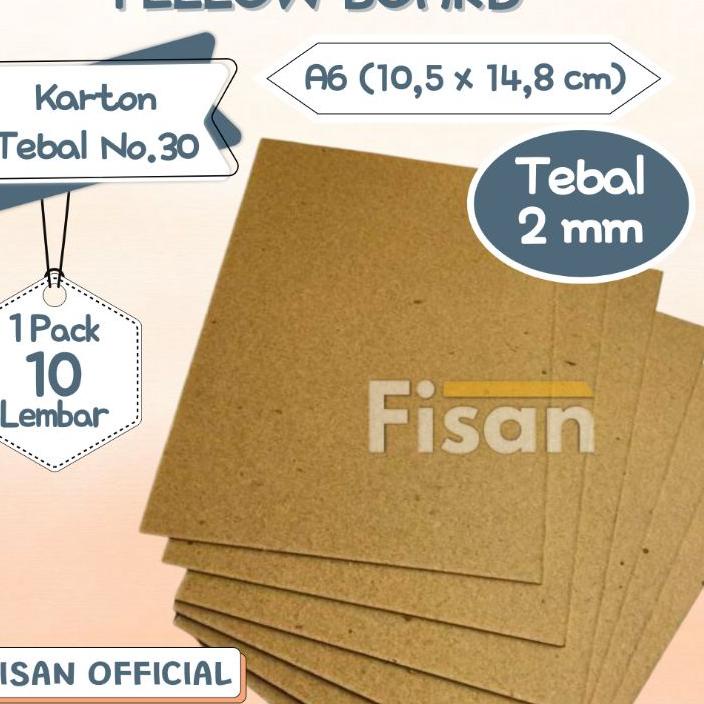

➼ 10 Pcs Karton Tebal A6 Yellow Board No.30 Tebal 2 mm ㅡ