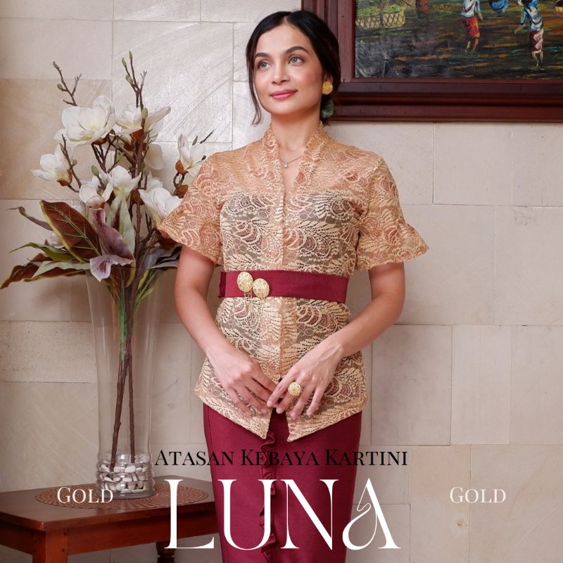 Atasan Kebaya Modern Kartini Lengan Pendek Krinkle Luna