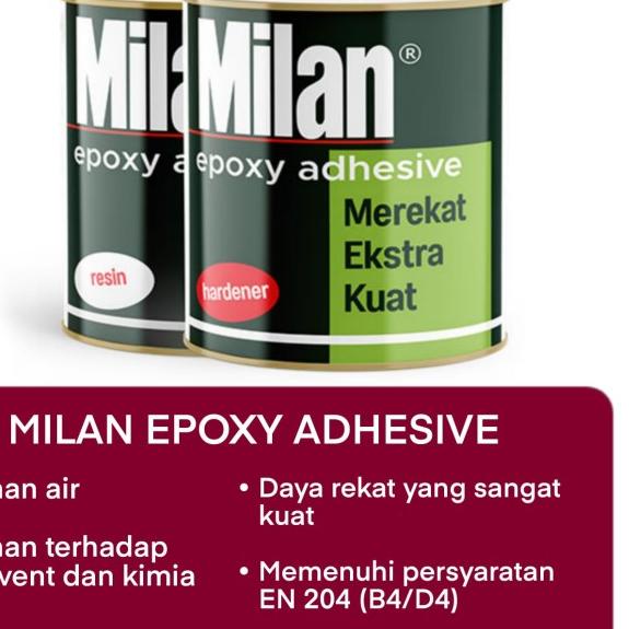 

LEM EPOXY MILAN ADHESIVE 1SET RESIN + HARDENER @1KG / MILAN RESIN