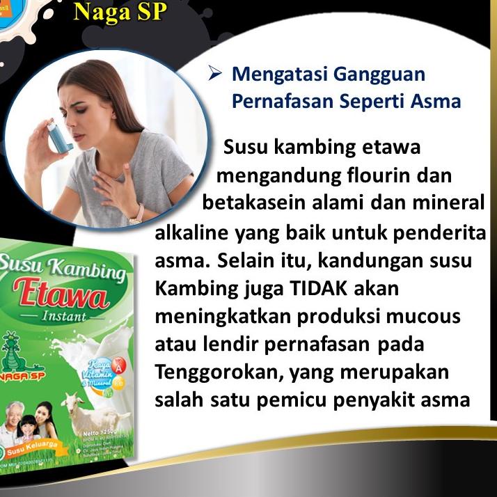 

✩ Susu Kambing Etawa Bubuk Naga SP 250gr Untuk Penyakit Asma Sesak Napas dan Gangguan Pernapasan TBC ↡