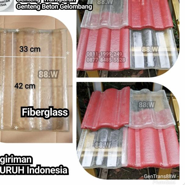 Genteng Transparan Fiber 88.W model Genteng Beton Gelombang