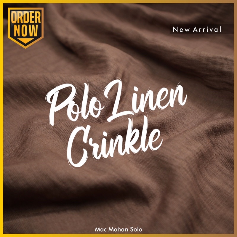 [NEW ARRIVAL] POLO LINEN CRINKLE BAHAN LINEN CRINKEL TERBARU KAIN KATUN BEST SELLER TERBARU DAN TERMURAH UNTUK KEMEJA TUNIK GAMIS OUTER KULOT ROK PER 0.5M BY MACMOHAN