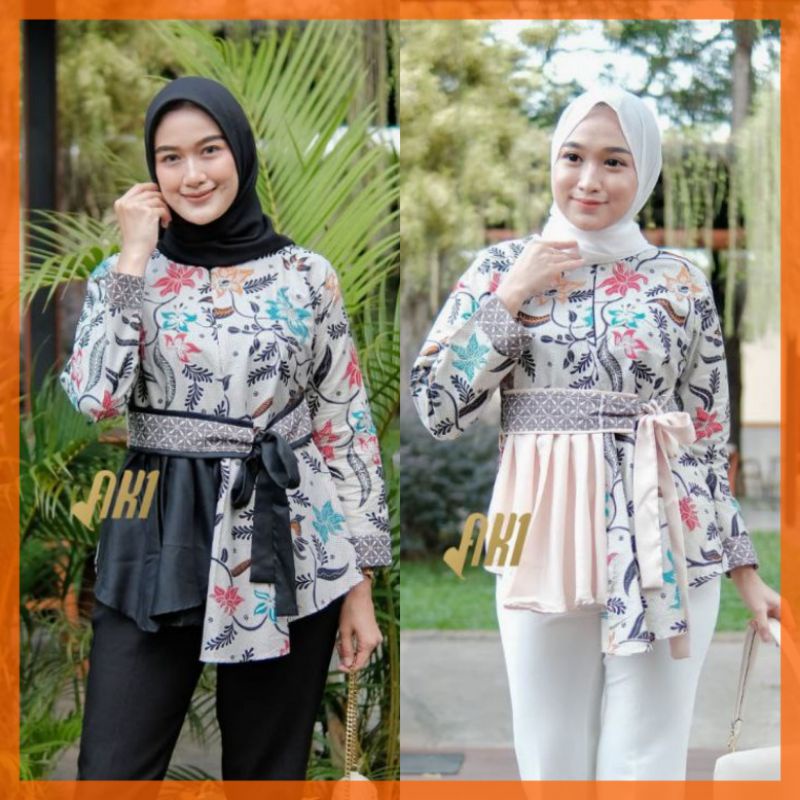 ATASAN BATIK WANITA BLOUSE KANTOR BLOUSE KERJA SERAGAMAN BATIK TRENDY INTERNATIONAL MOTIF KEKINIAN COUPLE FENOMENAL