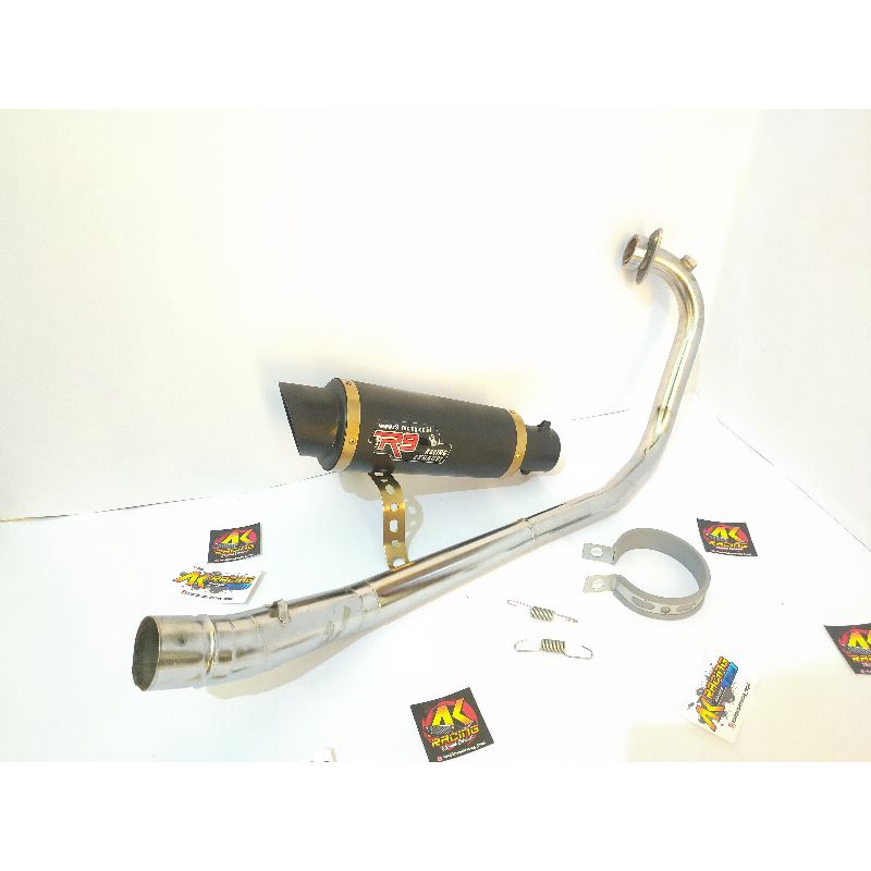 Knalpot Racing R9 hitam Satria fI satria fu mx old/new mx king sonic supra gtr