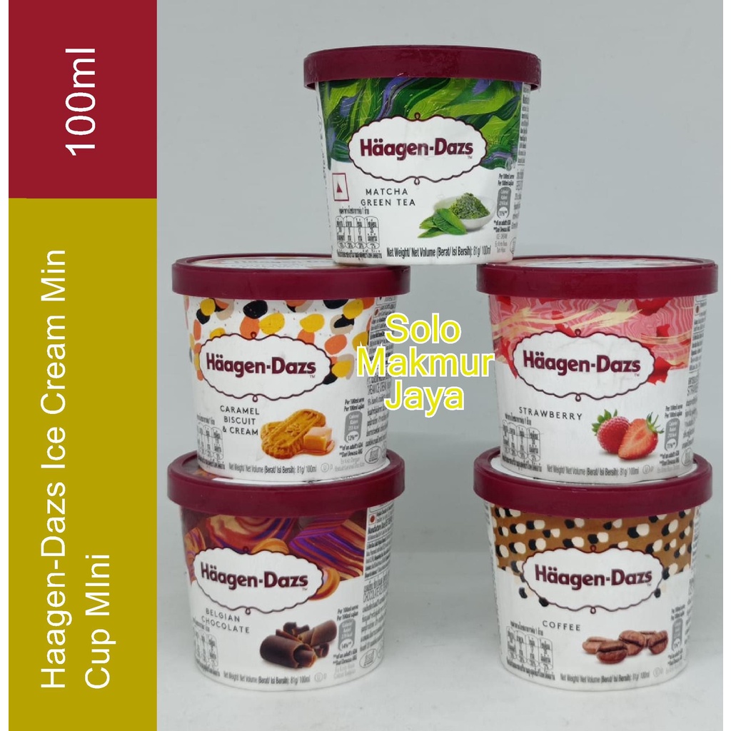 Ice Cream / es krim Haagen Dazs Cup 100ml /Haagen-Dazs Ice Cream Mini Cup 100ml (per pcs) /Es Krim H