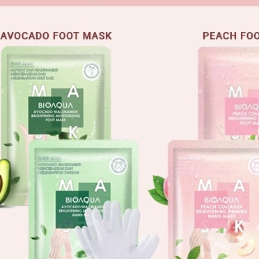 BIOAQUA Avocado Niacinamide | Peach Collagen Brightening Moisturizing Firming Hand Mask | Foot Mask 35gr