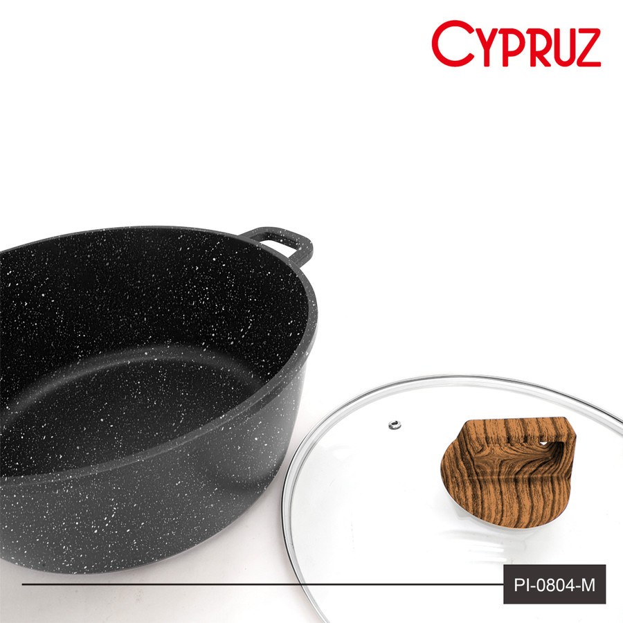 Cypruz PI-0804-M Panci Casserole Marble Diecast Series 24cm + Tutup