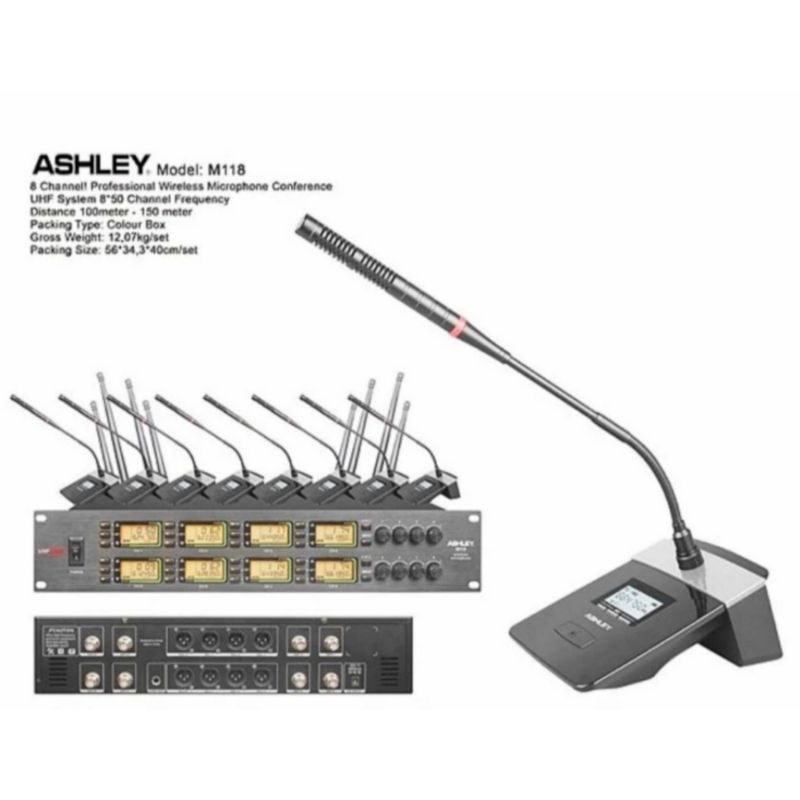 MIC/MICROPHONE WIRELESS CONFERENCE 8 MIC RAPAT ASHLEY M118
