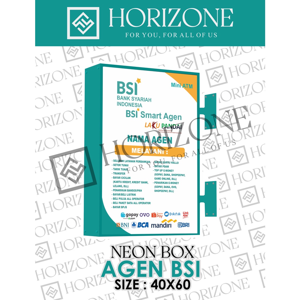 Neon Box Agen BSI 40cm x 60cm Special Edition