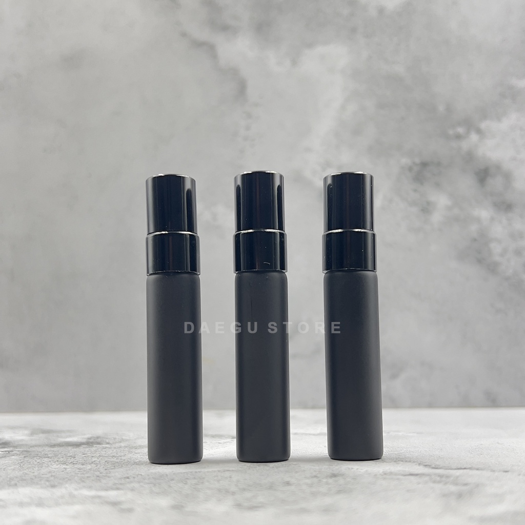Botol Spray Kaca 5ml HITAM BLACK DOFF Tutup Alumunium / Metal - Parfum Refill Travel Size Decant