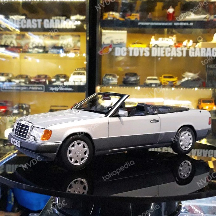 1/18 Mercedes Benz W124 Cabriolet Silver Twotone By Norev Diecast NUSEL